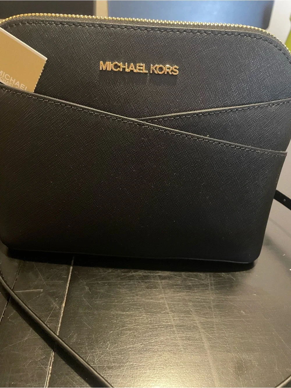 Michael Kors Black Crossbody with Gold Hardware